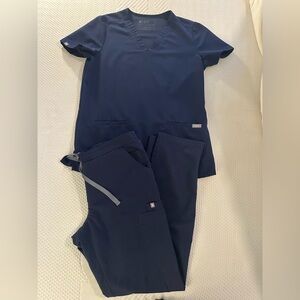 Figs women’s Navy Blue Scrub top and bottom